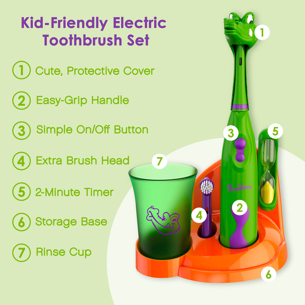 Brusheez® Kids’ Electric Toothbrush Set Snappy the Croc