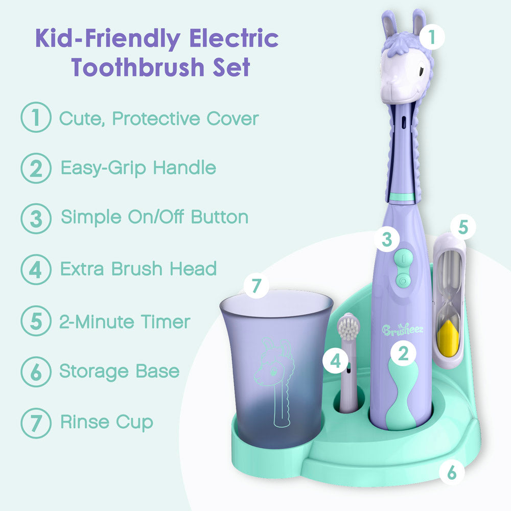 Brusheez Kids Ages 3+ Luna The Llama Soft Bristles Electric Toothbrush Set Brusheez Kids Ages 3+ Luna The Llama Soft Bristles Electric Toothbrush Set