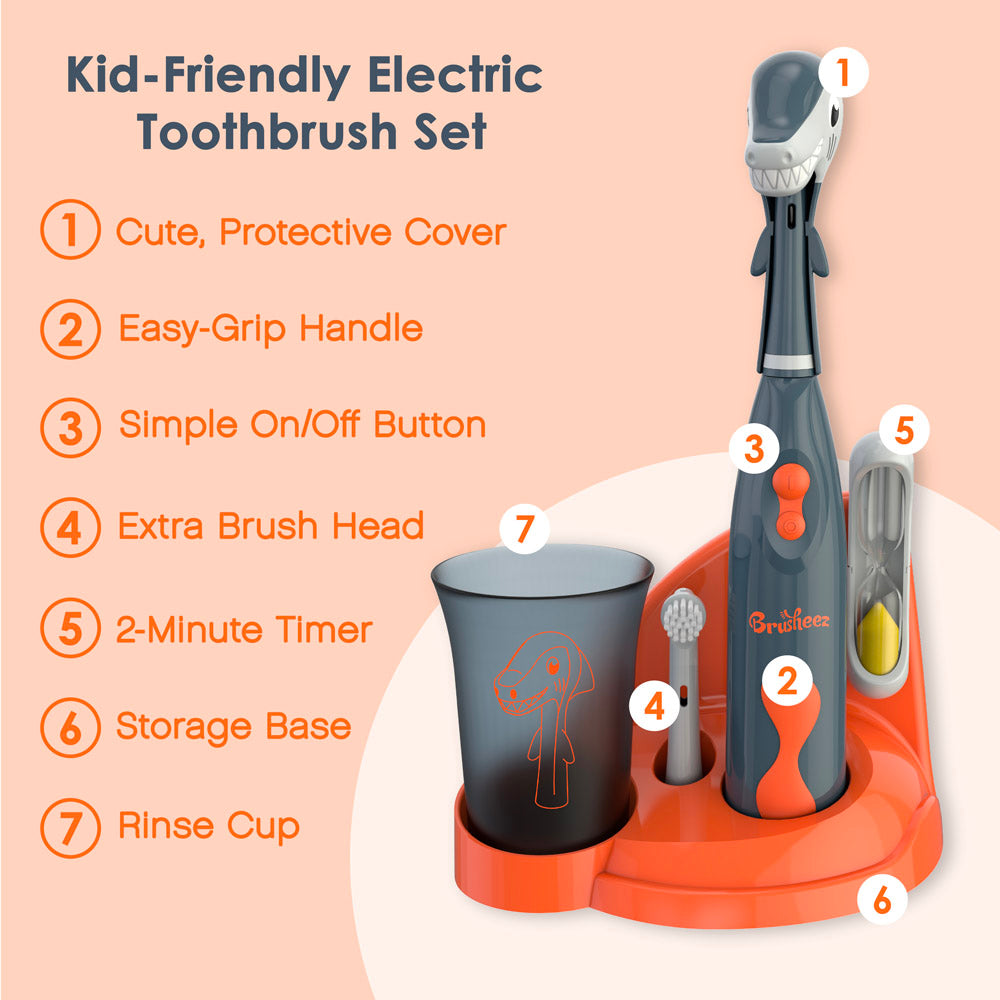 Brusheez® Kids’ Electric Toothbrush Set - Shadow the Shark
